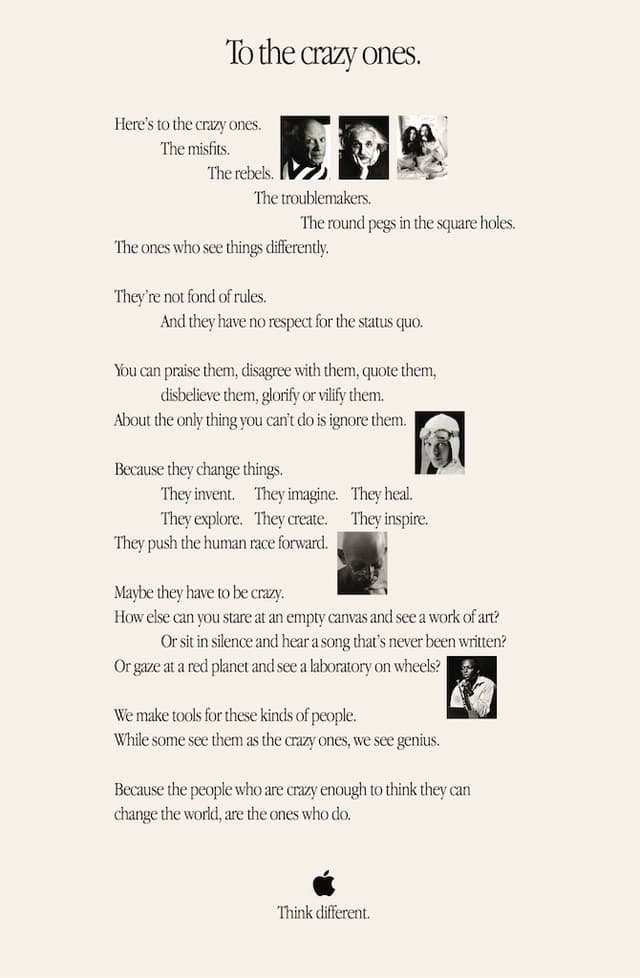 Think Different - Apple Campaign Poster